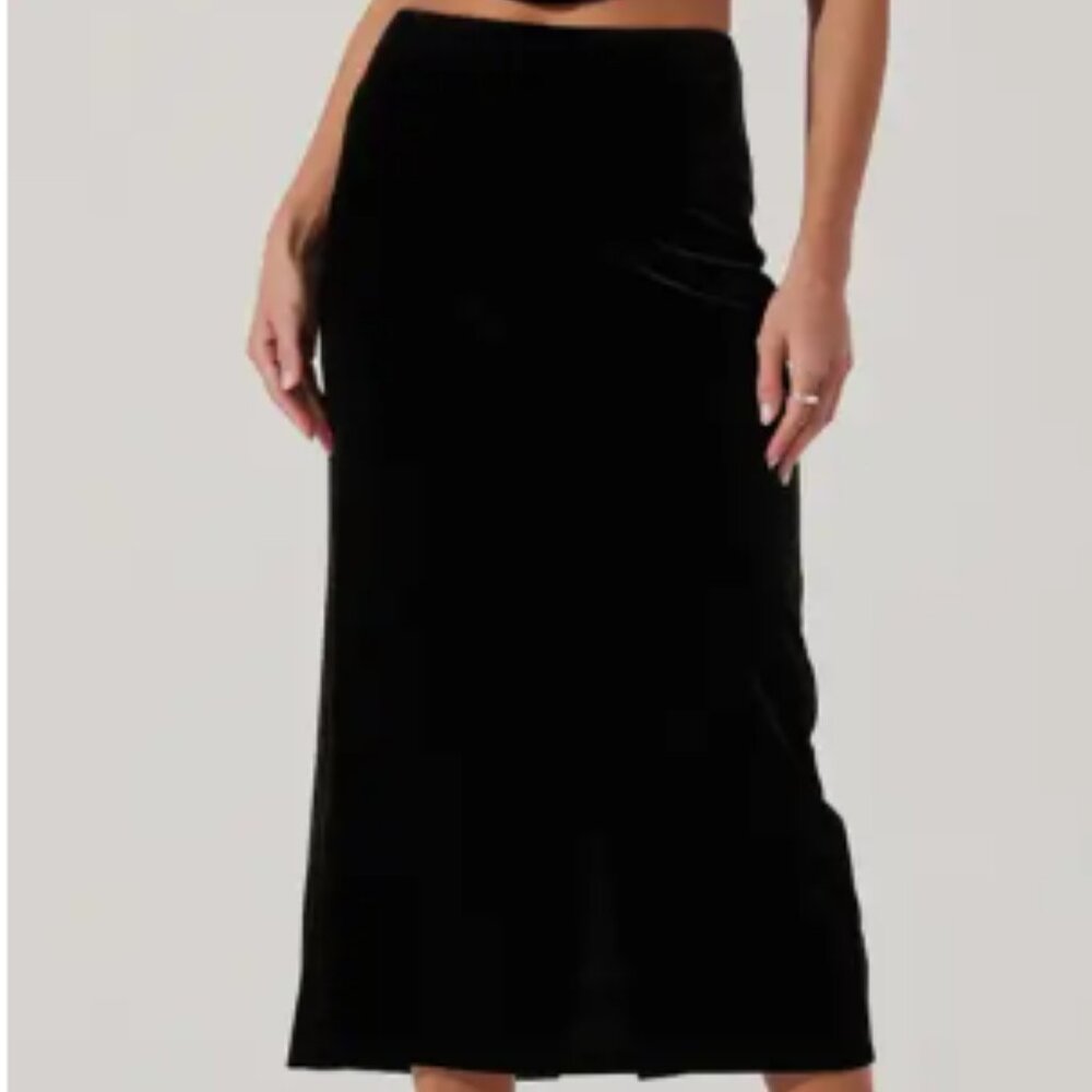 ASTR the Label Velvet Midi Skirt